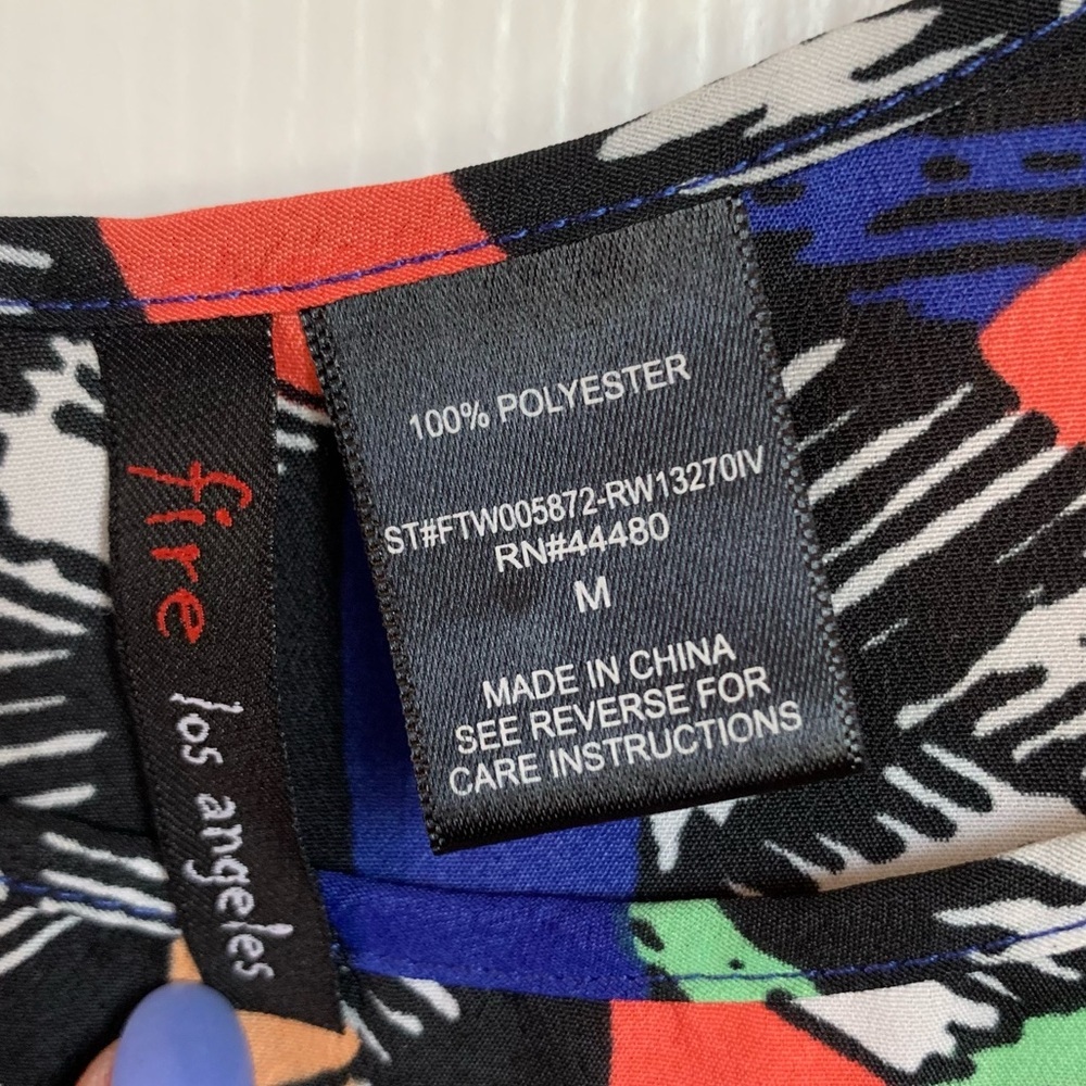 Fire Los Angeles Vibrant Multicolor Spaghetti Strap Crop Top, size M 🛍️ - Picture 2 of 5